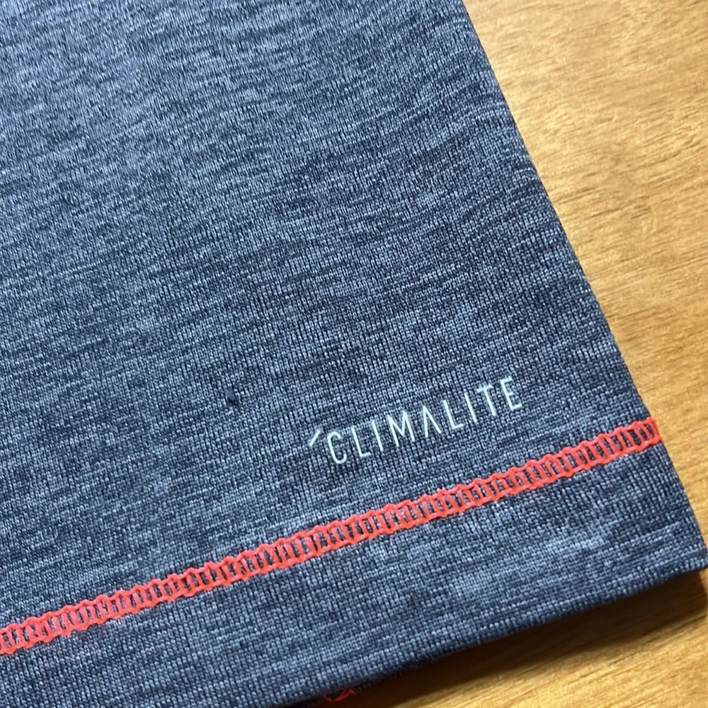 Boys hooded long sleeve dry fit neon orange and charcoal grey shirt. - Picture 5 of 5